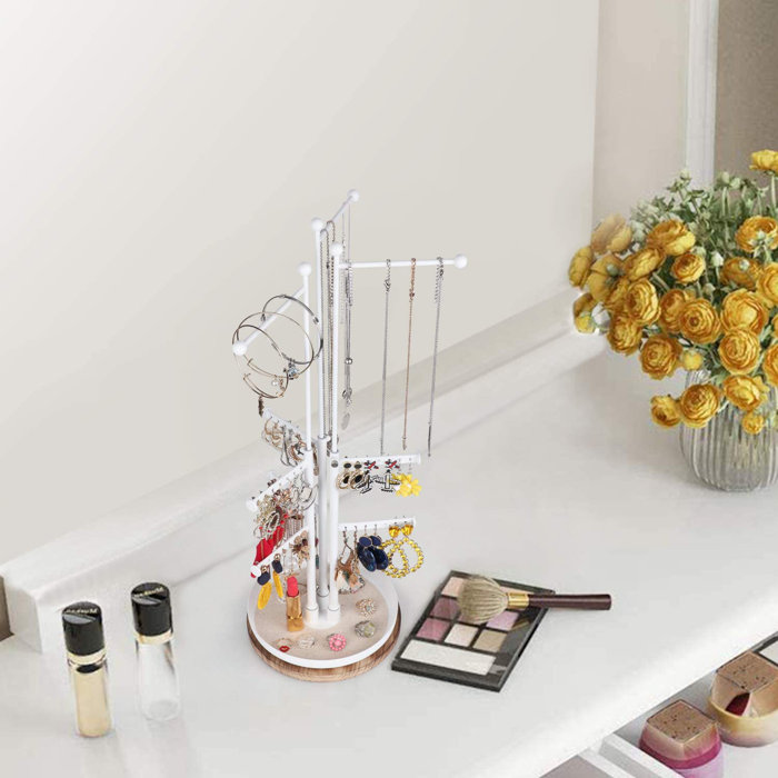 Gracie Oaks Rotating Jewelry Tower Organizer Jewelry Tree Stand